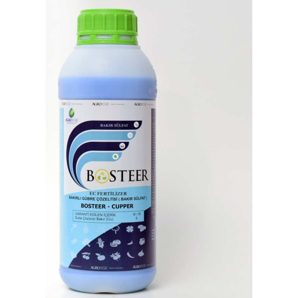 Agroege Bosteer ( Bakır Sülfat ) Cupper % 8 Sıvı Bakır ( 1 Litre ) Gübre Fiyatı