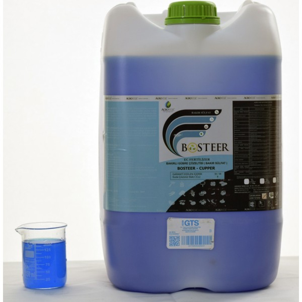 Agroege Bosteer ( Bakır Sülfat ) Cupper % 8 Sıvı Bakır ( 20 Litre ) Gübre Fiyatı