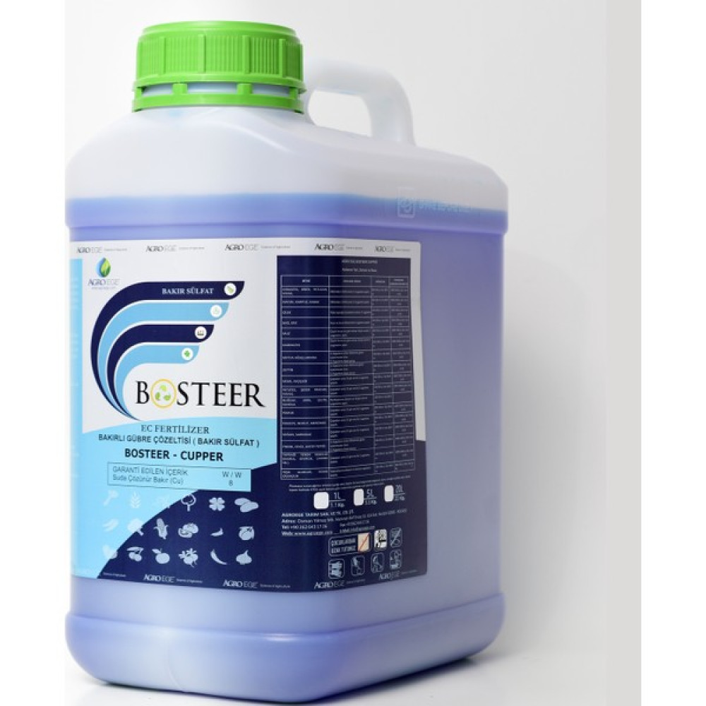 Agroege Bosteer ( Bakır Sülfat ) Cupper % 8 Sıvı Bakır ( 5 Litre ) Gübre Fiyatı