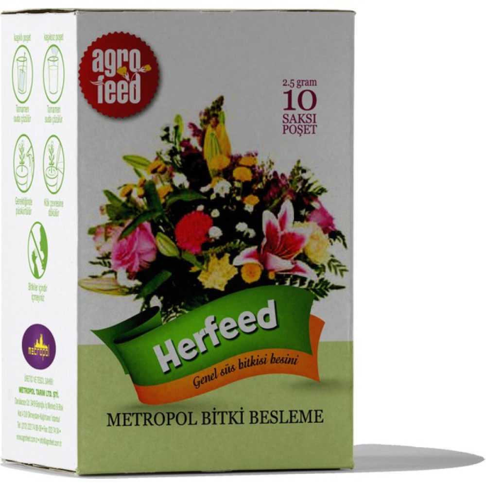 Agrofeed Saksı Gübresi - Süs Bitkisi Besini 10'lu Paket Gübre Fiyatı