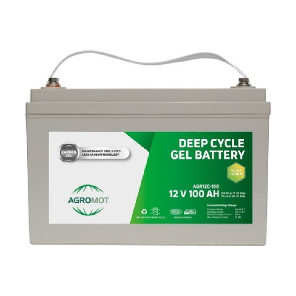 Agromot 12V 100AH Deep Cycle Nano Carbon Jel Akü Akü Fiyatı