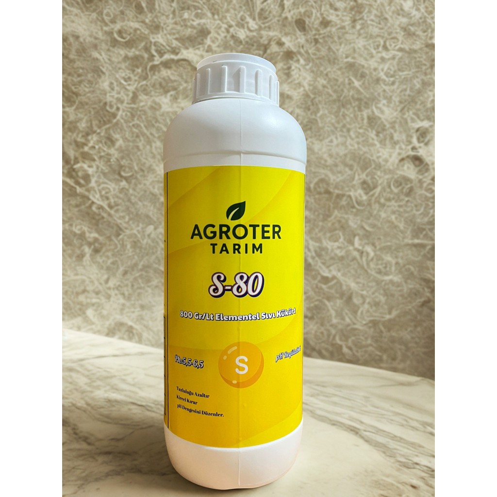 Agroter Tarım Sıvı Kükürt S-80 Elementel Sıvı Kükürt %80 Elementel Sıvı Kükürt 1 Lt Gübre Fiyatı