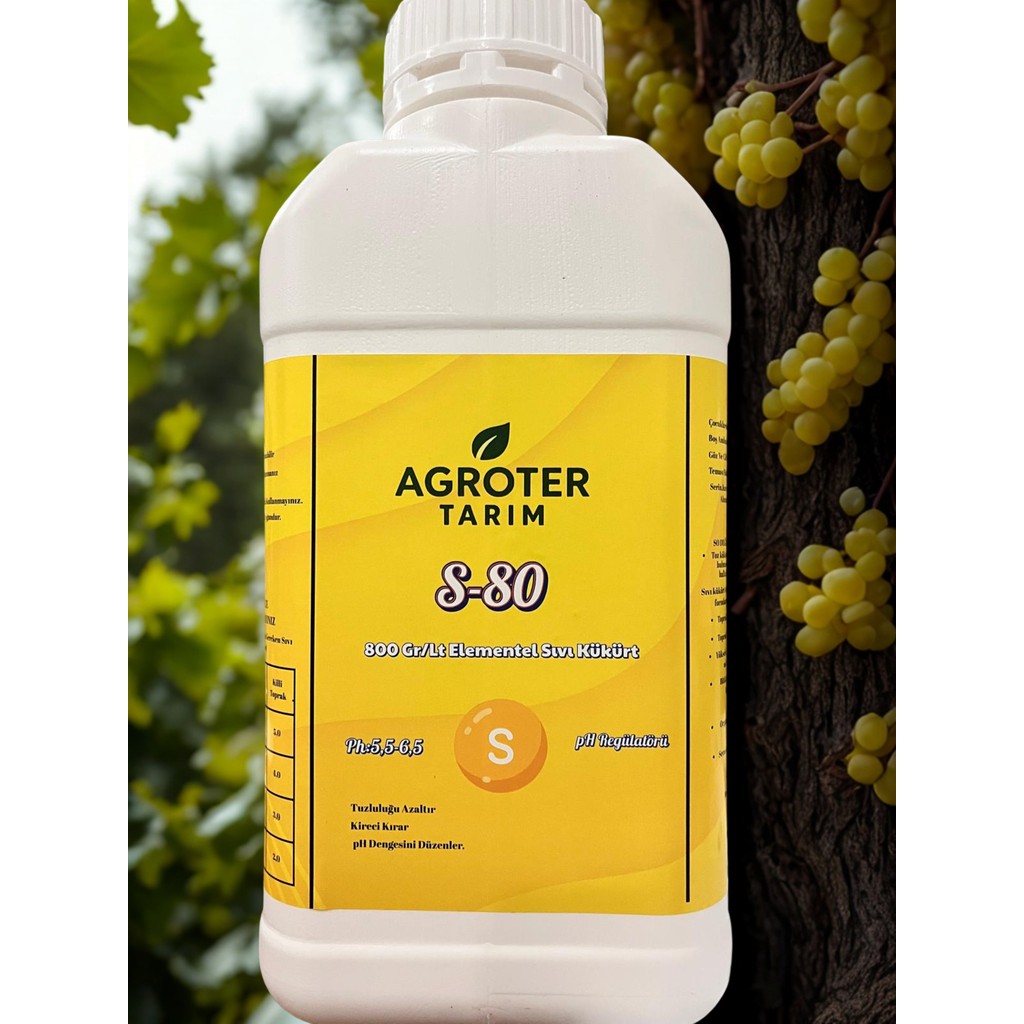 Agroter Tarım Sıvı Kükürt S-80 Elementel Sıvı Kükürt %80 Elementel Sıvı Kükürt 5 Lt Gübre Fiyatı