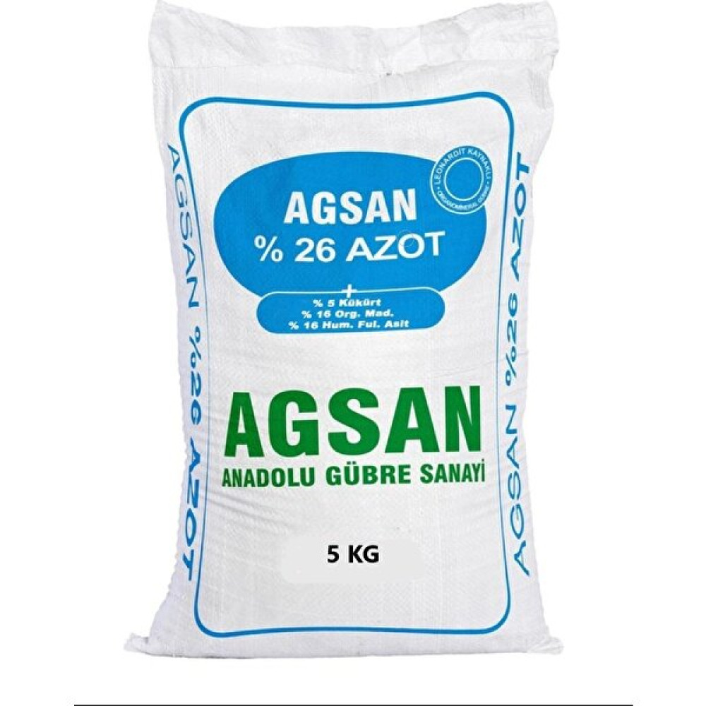 Agsan 16 Azot Organik Gübre 12 Humik Fulv Asit ve 26 Azot İçerikli Bahçe,çiçek Tarla İçin Granül 5 kg Gübre Fiyatı