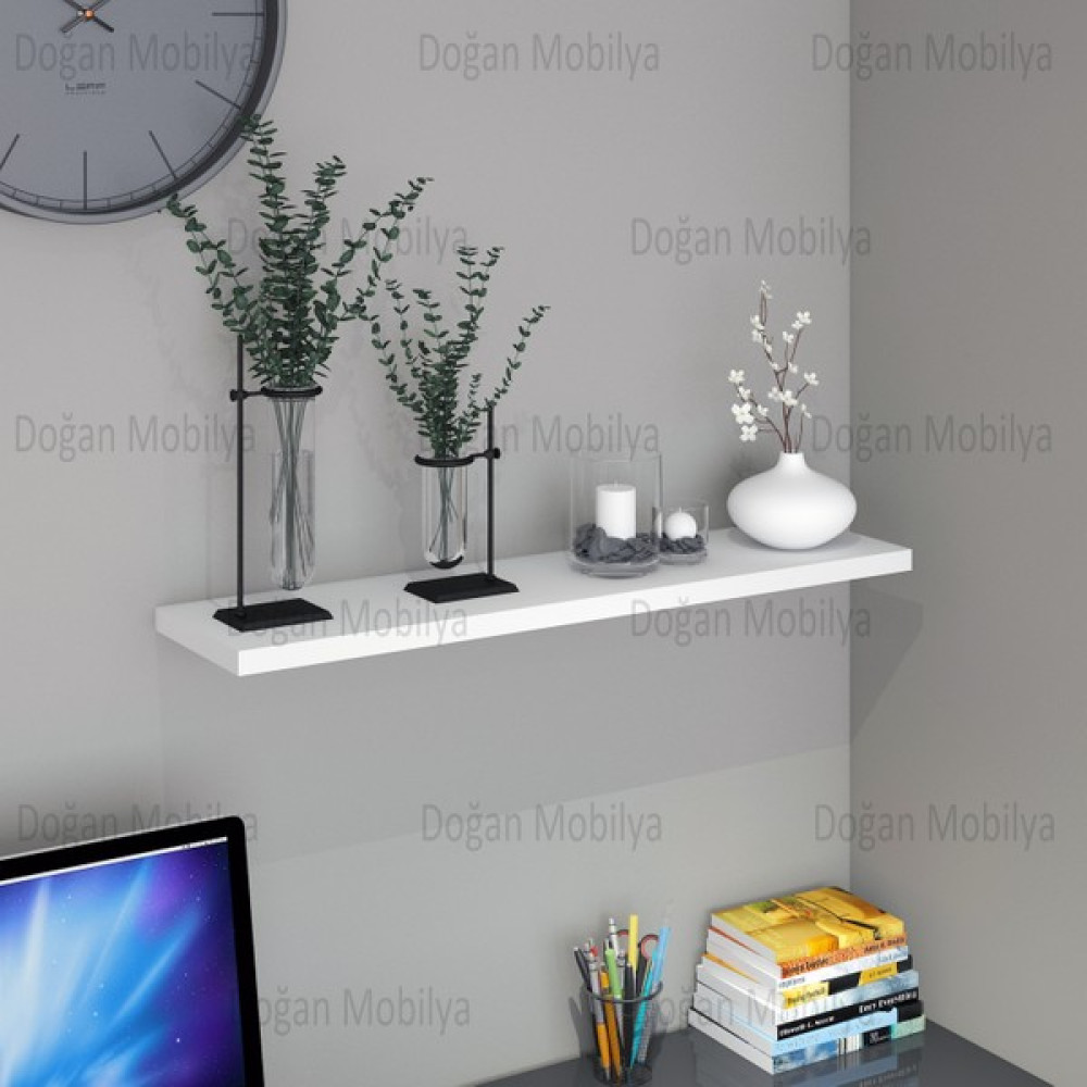 Agt 18 mm Duvar Rafı Mdf Parlak Beyaz 100X20 Gizli Bağlantılı Raf Duvar Rafı Fiyatı