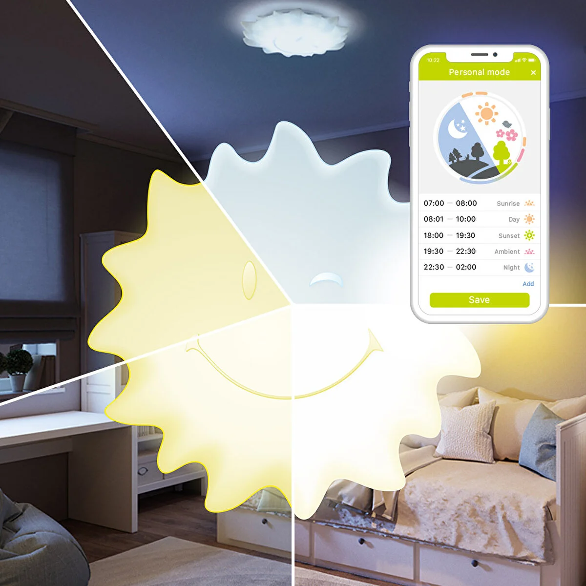 Agu Baby Agu Sun1 Akıllı Gün Doğumu Lambası-dekoratif Akıllı Çocuk Odası Avize-uyku Lambası-akıllı Avize Bebek Odası Gece Lambası Fiyatı