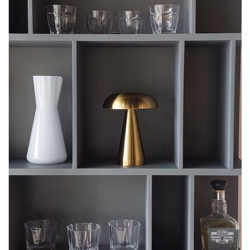 Agudesign Mini Iconic Metal Parlak Masa Lambası Mantar Gece Lambası Taşınabilir Kablosuz Dokunmatik Sılver - Gold Gece Lambası Fiyatı