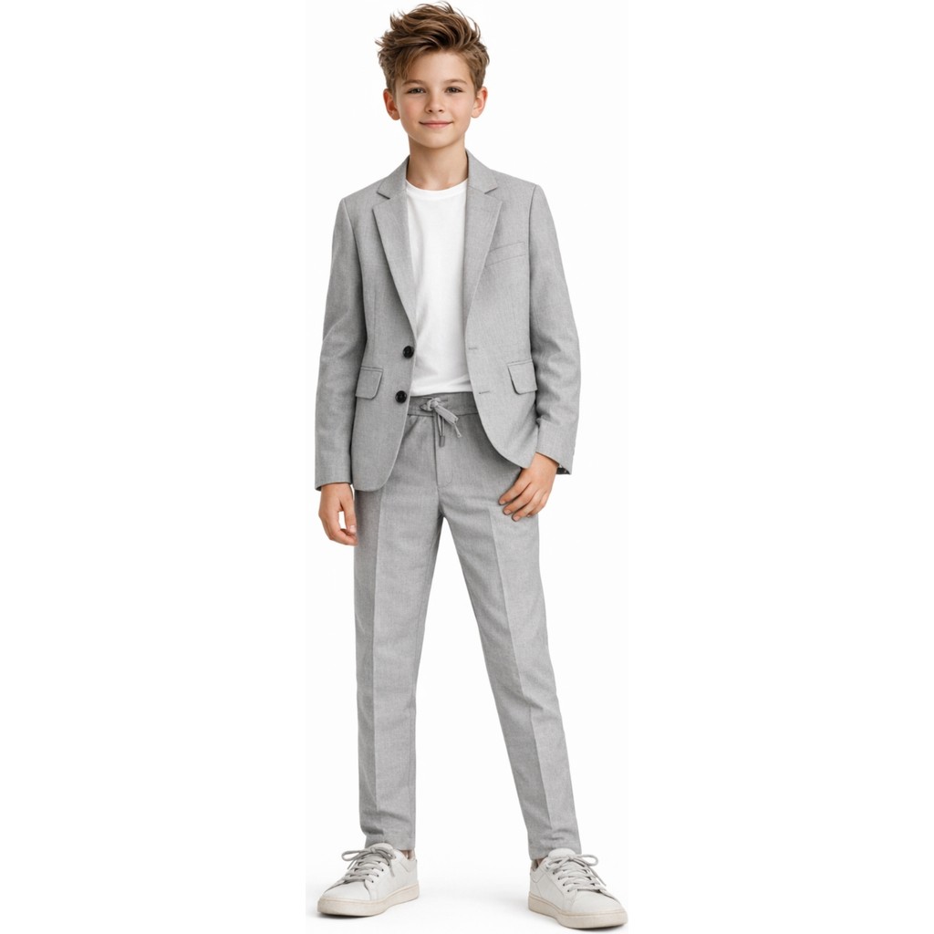 Ahengim Erkek Çocuk Casual Slim Fit Takım Elbise 8 Yaş Özel Günler İçin Şık Gri AK2850 Giyim & İç Giyim Fiyatı