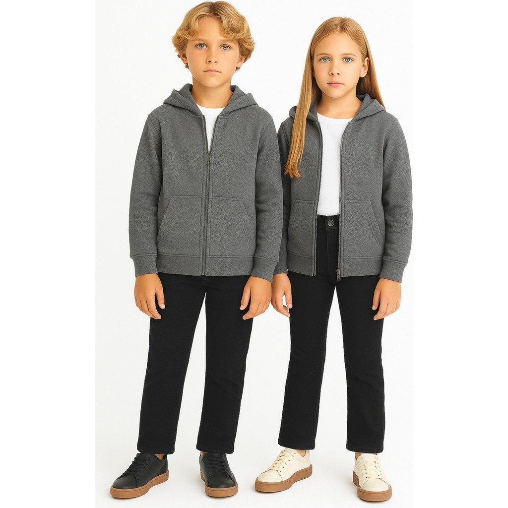 Ahengim Kız - Erkek Çocuk Basic Fermuarlı Kalın 3 Iplik Kışlık Okul Sweat AK1815 Erkek Çocuk Sweatshirt Fiyatı