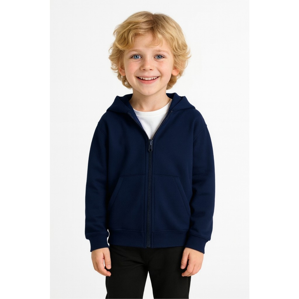 Ahengim Kız - Erkek Çocuk Basic Fermuarlı Kalın Lacivert Sweat 11 Yaş Model Ekstra Konfor Erkek Çocuk Sweatshirt Fiyatı