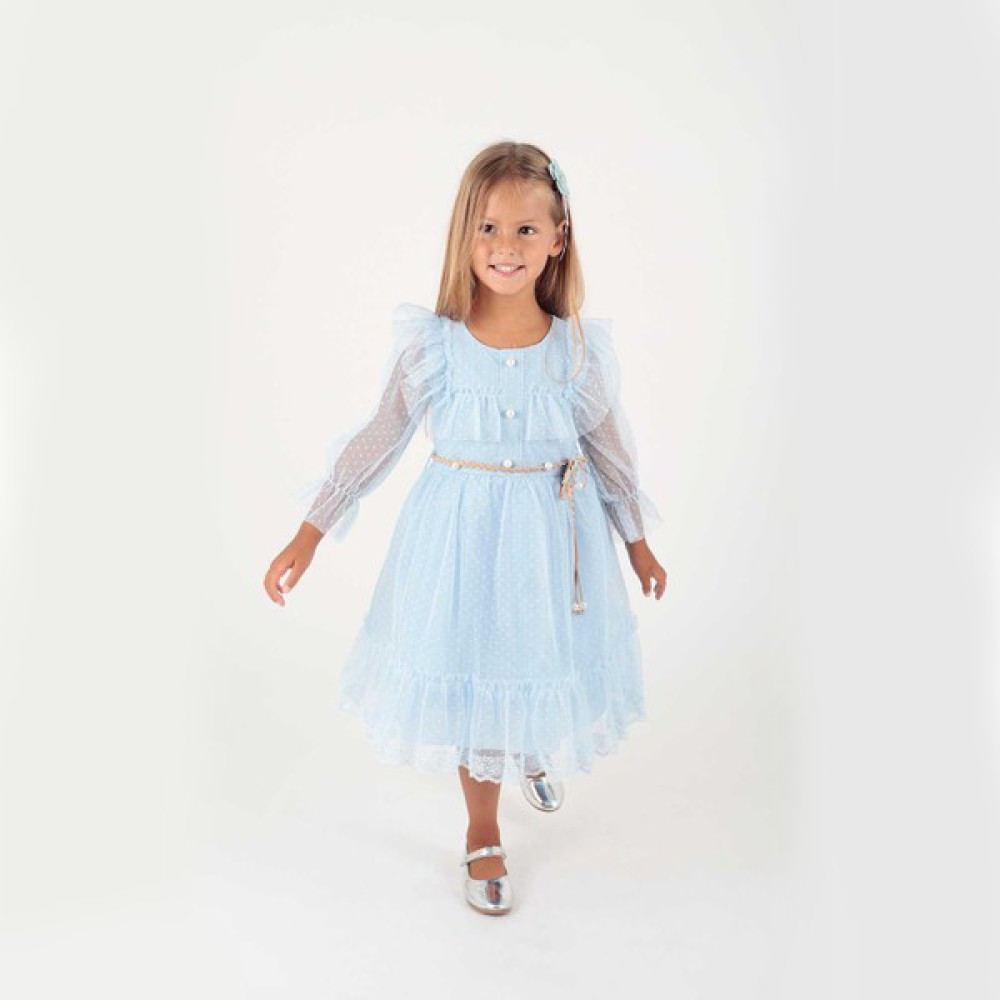 Ahenk Kids AHENGİM KIZ ÇOCUK ELBİSE TOKALI ELBİSE KEMERLİ ELBİSE DANTELLİ TÜLLÜ AK2206 Kız Çocuk Elbise Fiyatı
