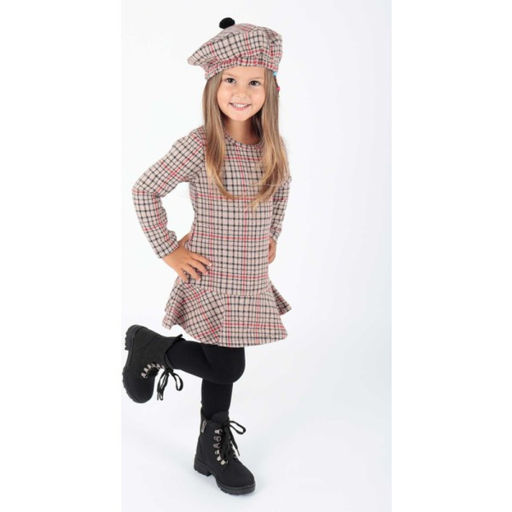 Ahenk Kids AHENGİM KIZ ÇOÇUK ŞAPKALI ELBİSE AK2200 Kız Çocuk Elbise Fiyatı