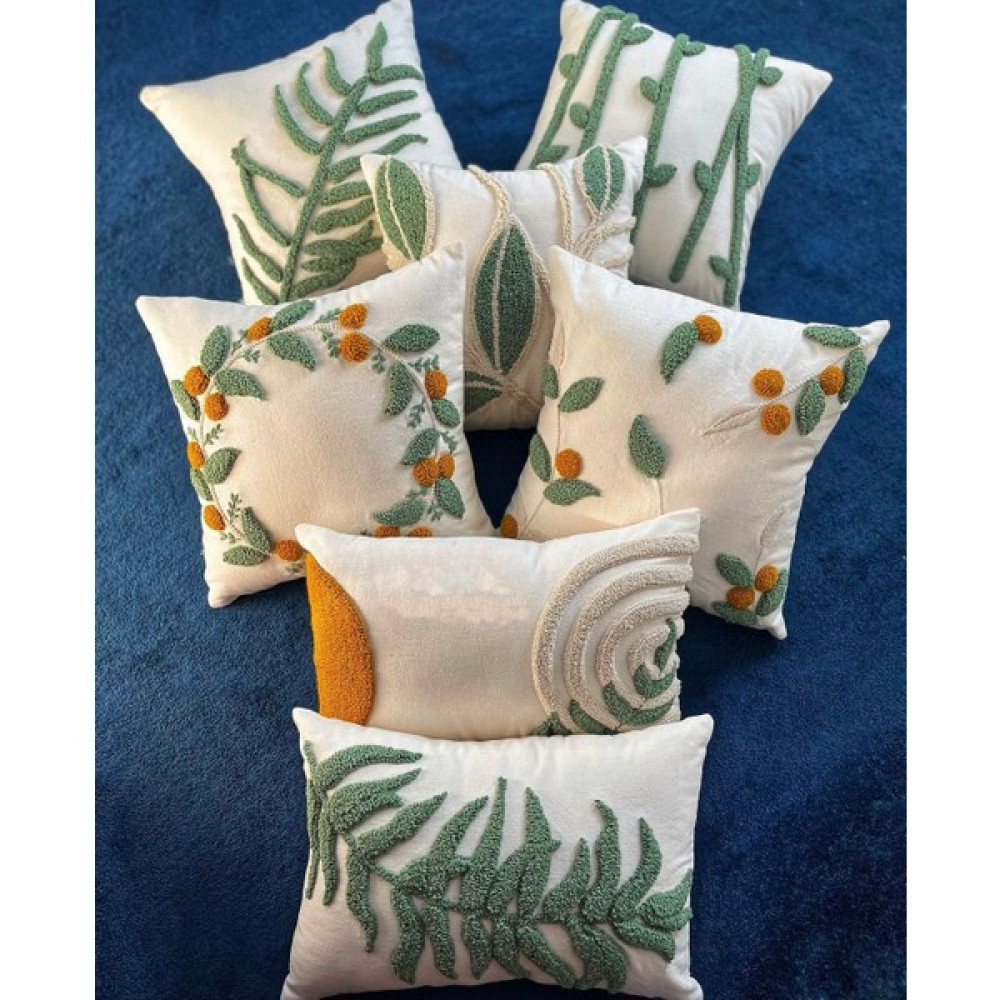 Ahenk Makrome Ahenk Makrome- Punch Kırlent Kılıf Seti 7’li - 40 x 40 cm - Su Yeşili Kırlent / Mobilya Yastığı Fiyatı