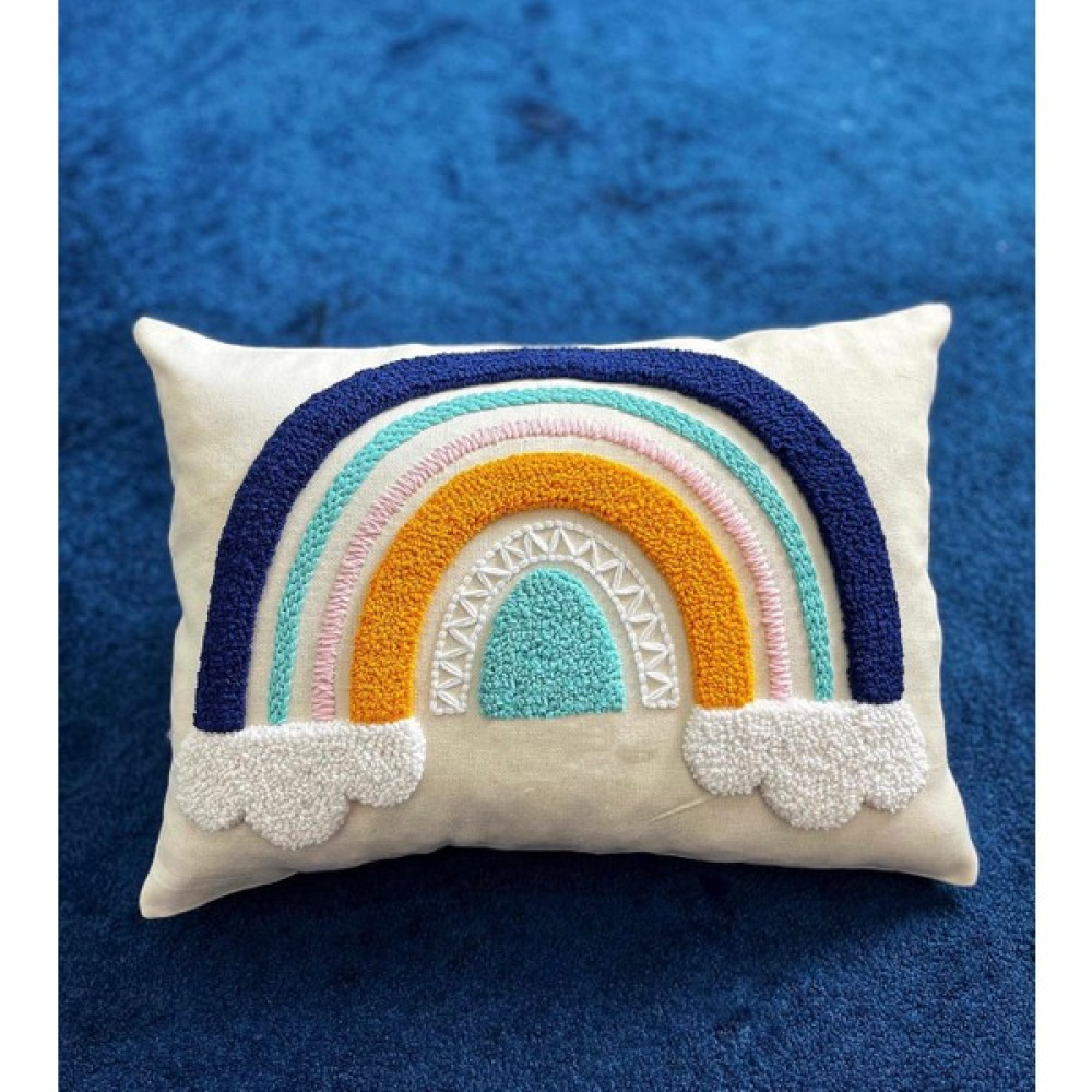 Ahenk Makrome Ahenk Makrome-Punch Kırlent Kılıfı - 40 x 20 cm - Açık Mavi Kırlent / Mobilya Yastığı Fiyatı