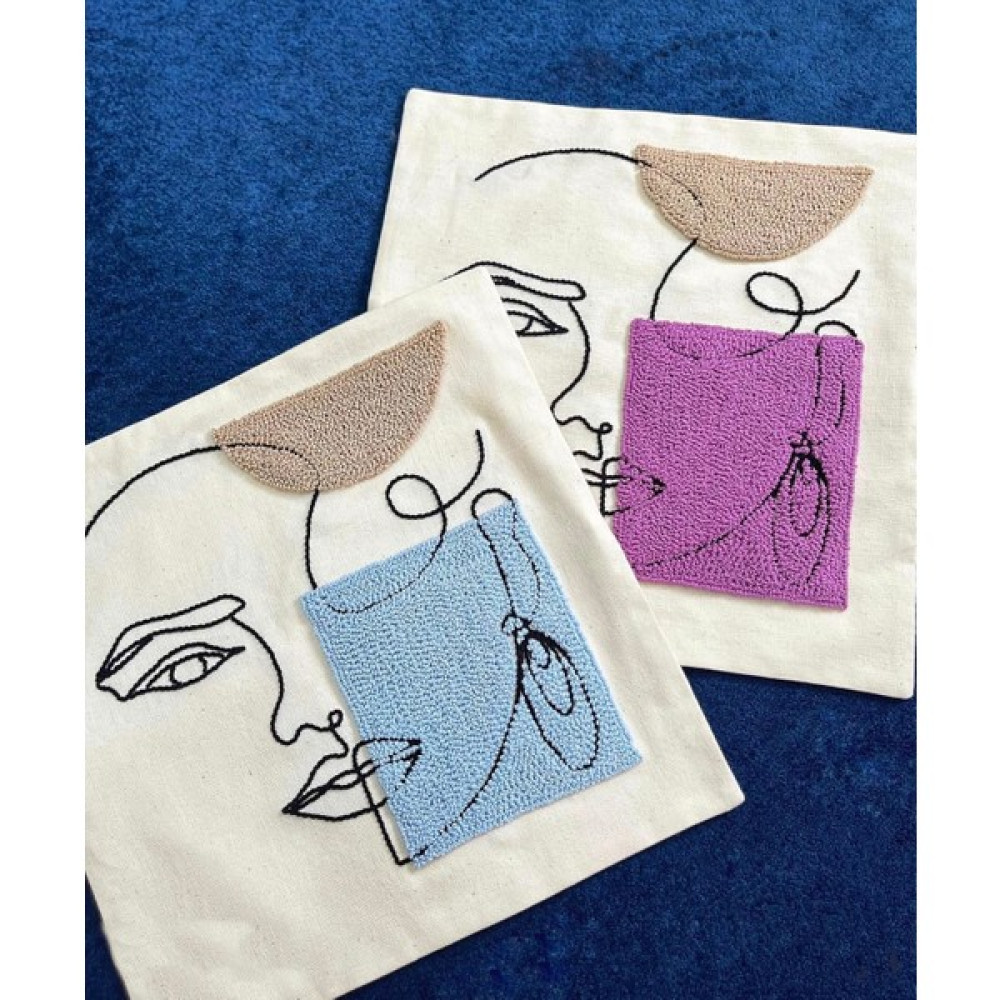 Ahenk Makrome Ahenk Makrome-Punch Kırlent Kılıfı - 40 x 40 cm - Beyaz Kırlent / Mobilya Yastığı Fiyatı