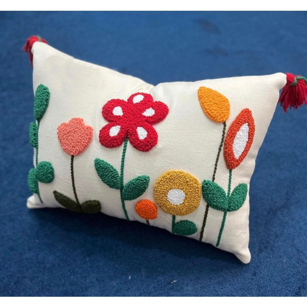 Ahenk Makrome Ahenk Makrome-Punch Kırlent Kılıfı - 40 x 40 cm - Pembe - Krem Kırlent / Mobilya Yastığı Fiyatı