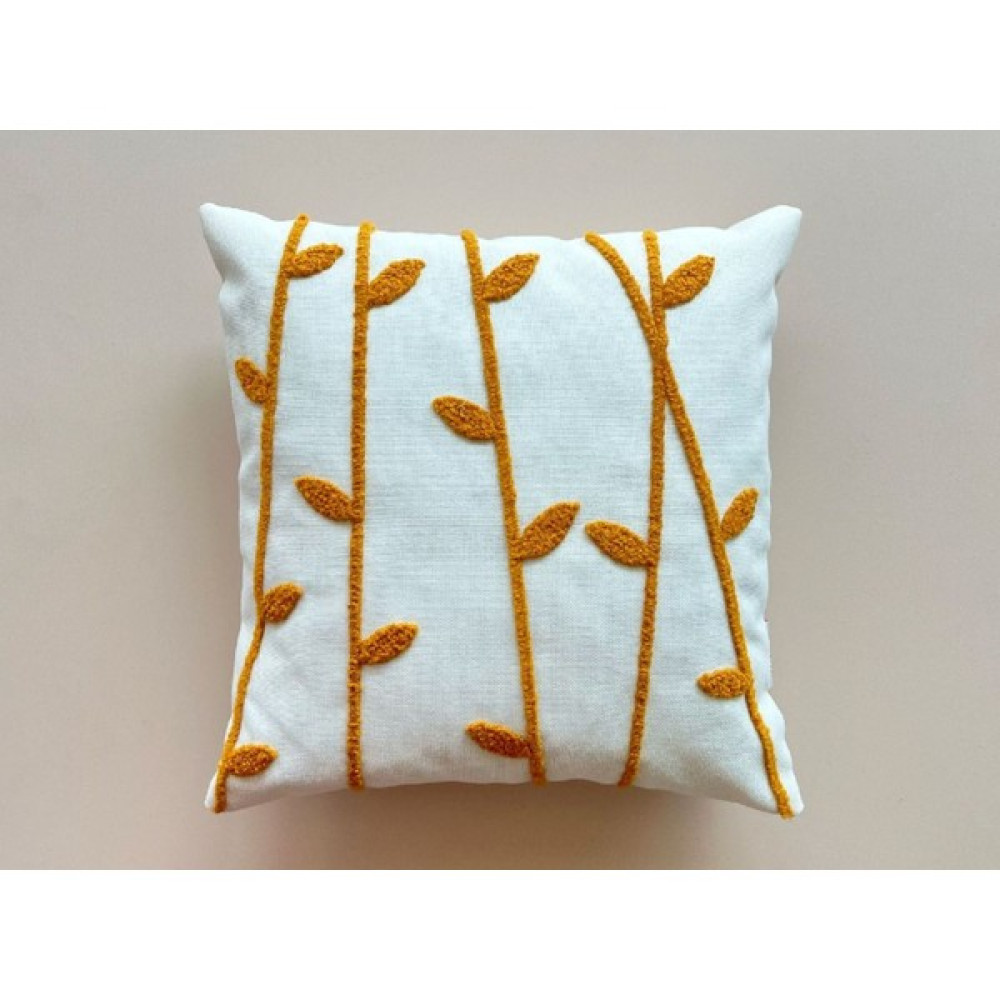 Ahenk Makrome Punch Kırlent-Normod Kırlent - 40 x 40 cm - Hardal Sarısı - Siyah Kırlent / Mobilya Yastığı Fiyatı