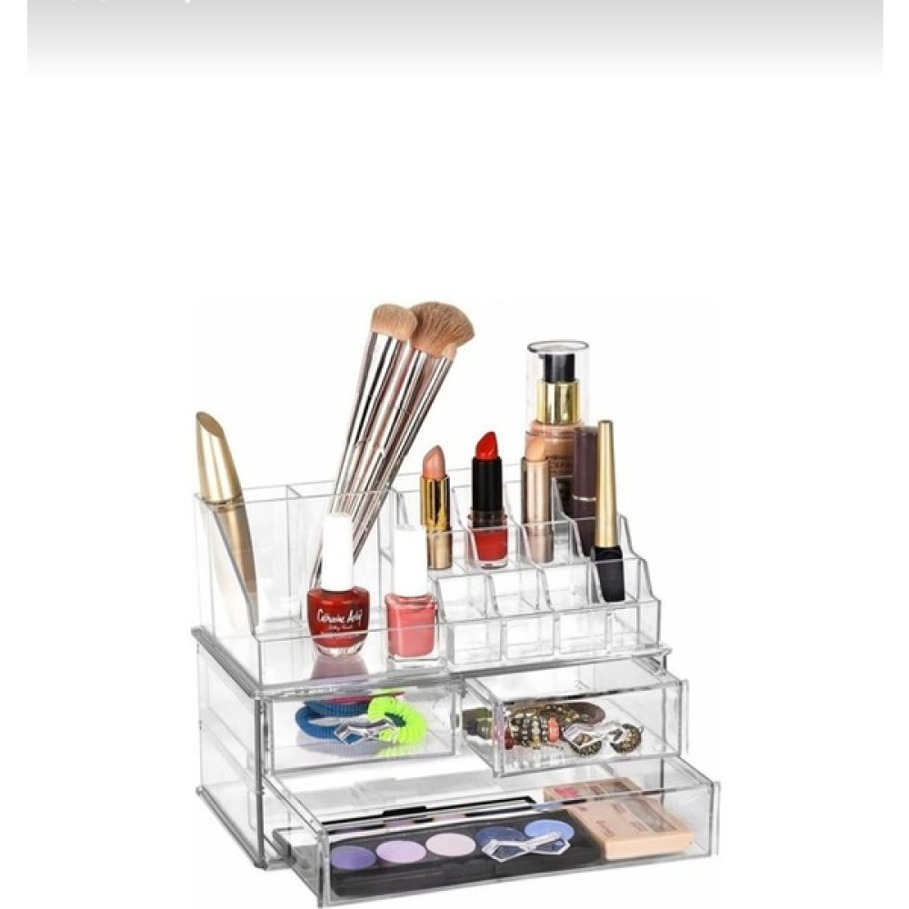 Ahir Ticaret 3 Çekmeceli Makyaj Düzenleyici Organizer Set - Şeffaf Makyaj Fırça ve Aksesuarları Fiyatı