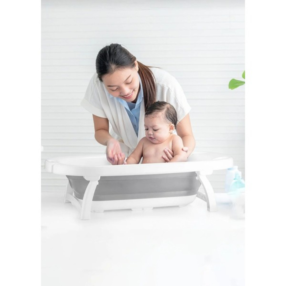 Ahir Ticaret Katlanabilir Bebek Küveti - Beyaz - Gri - 0 - 3 Yaş Bebek Banyo Küveti Fiyatı