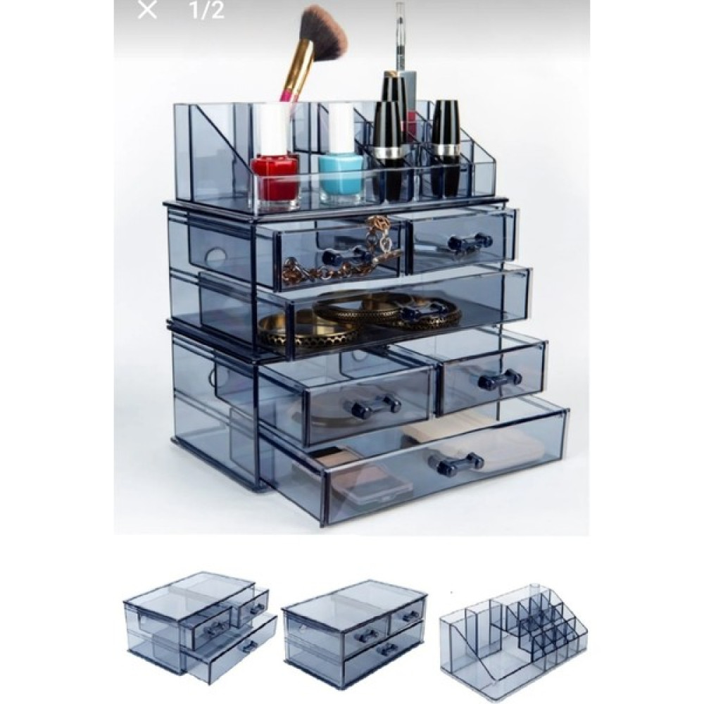 Ahir Ticaret Makyaj Düzenleyici Set 5 Katlı 6 Çekmeceli Akrilik Organizer - Platin Makyaj Fırça ve Aksesuarları Fiyatı