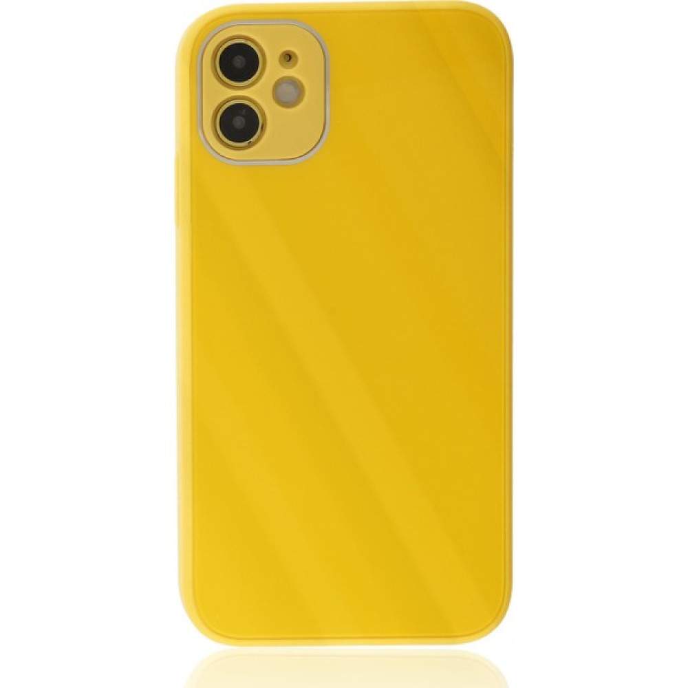 Ahk Apple iPhone 11 Kılıf Glass Kapak - Sarı Cep Telefonu Kılıfı Fiyatı