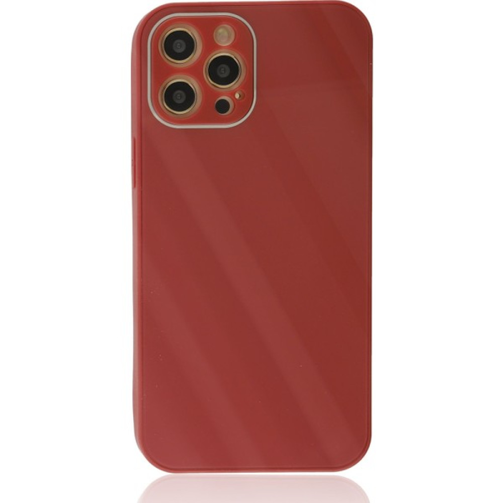Ahk Apple iPhone 12 Pro Max Kılıf Glass Kapak - Bordo Cep Telefonu Kılıfı Fiyatı