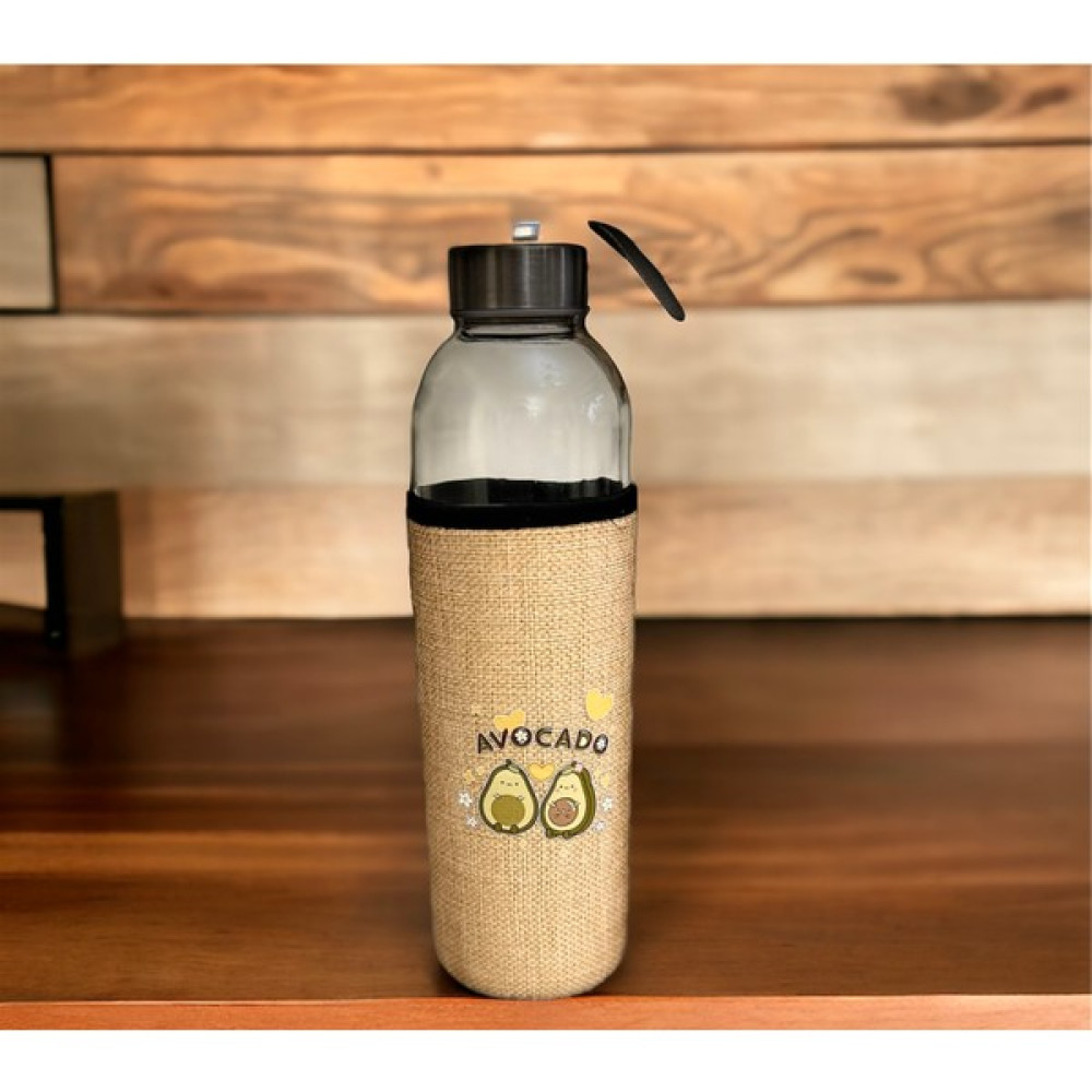 Ahlat Store Kılıflı Cam Matara Renkli Desenli Cam Okul Matarası 750 ml - Bej Suluk Fiyatı