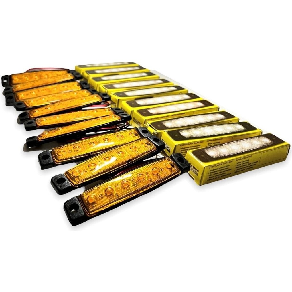 Ahmet Otomotiv Sanel (10 Adet) 6 Ledli Sarı Parmak LED 24V Lamba Basamak Aydınlatma Ledli Lambalar Fiyatı