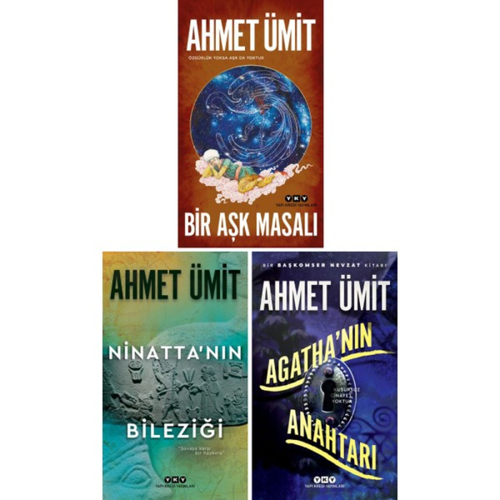 Ahmet Ümit 3 Kitap Set / Bir Aşk Masalı - Ninatta'nın Bileziği - Agatha'nın Anahtarı Polisiye Fiyatı