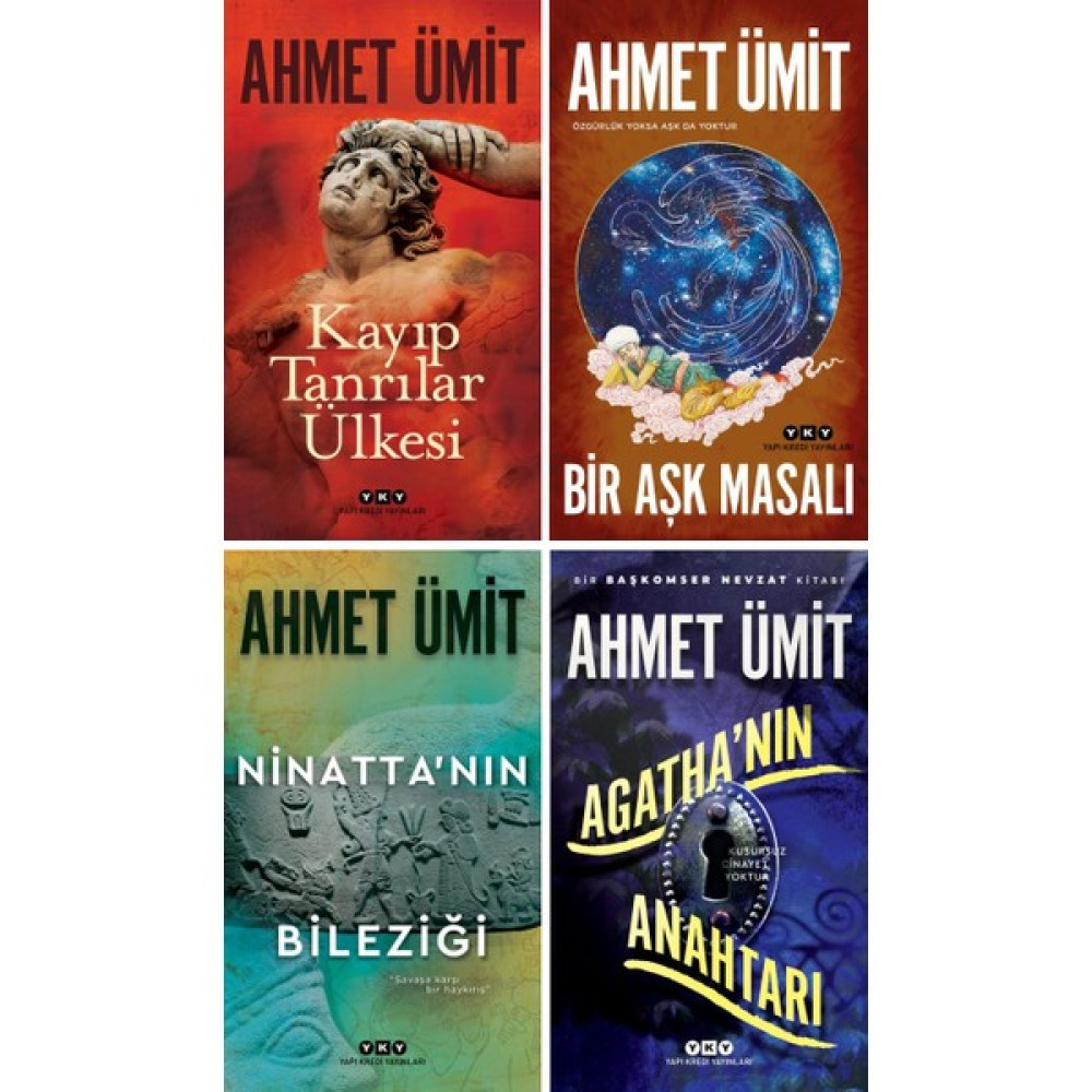 Ahmet Ümit 4 Kitap Set / Kayıp Tanrılar Ülkesi - Bir Aşk Masalı - Ninatta'nın Bileziği - Agatha'nın Anahtarı Polisiye Fiyatı
