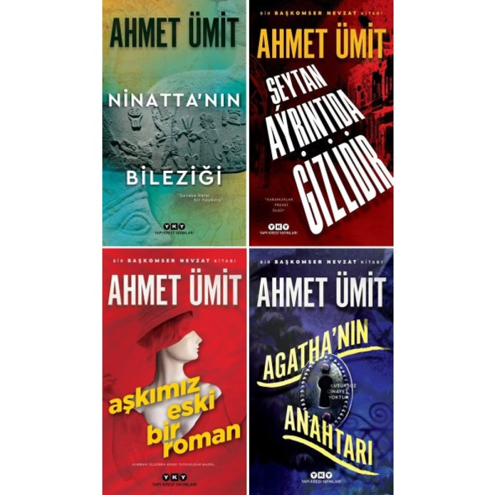 Ahmet Ümit 4 Kitap Set / Ninatta'nın Bileziği - Şeytan Ayrıntıda Gizlidir - Aşkımız Eski Bir Roman - Agatha'nın Anahtarı Polisiye Fiyatı
