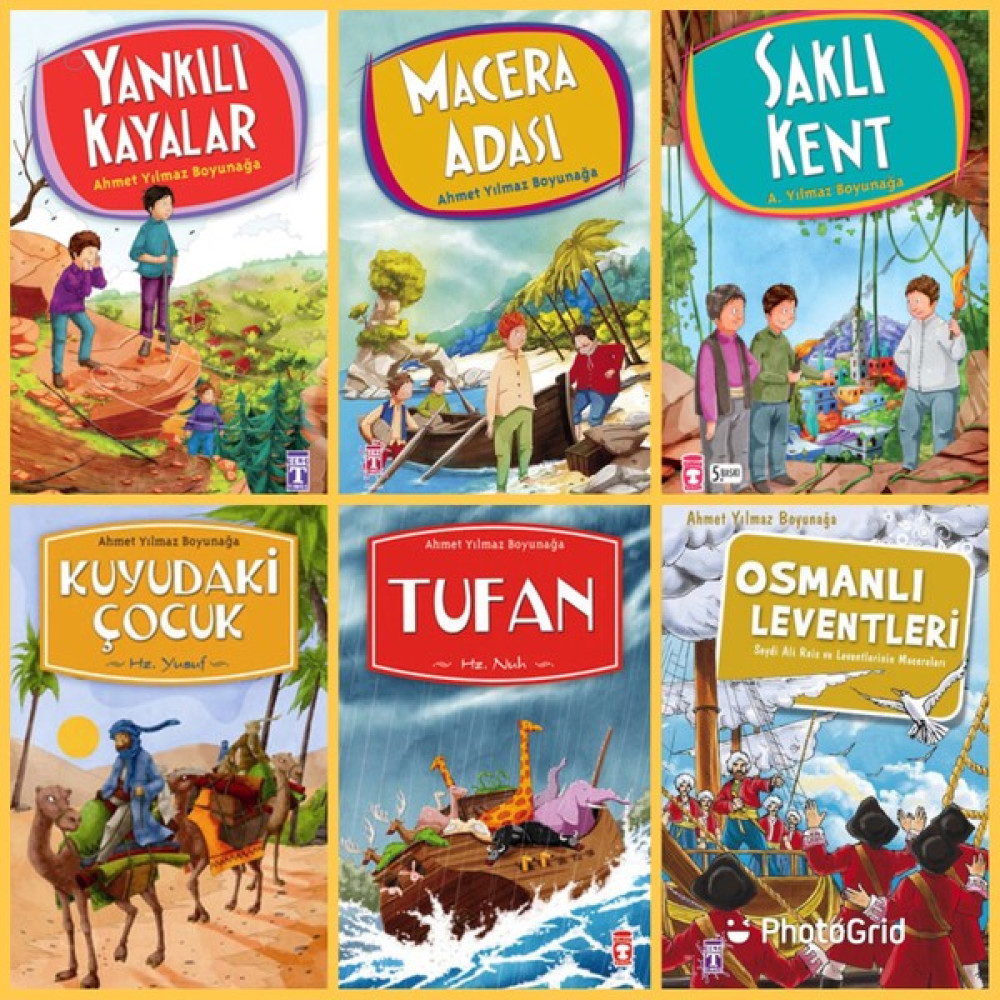 Ahmet Yılmaz Boyunağa 6'lı Kitap Seti ( Yankılı Kayalar - Macera Adası - Saklı Kent - Kuyudaki Çocuk - Tufan - Osmanlı Leventleri ) Çocuk Öykü Fiyatı