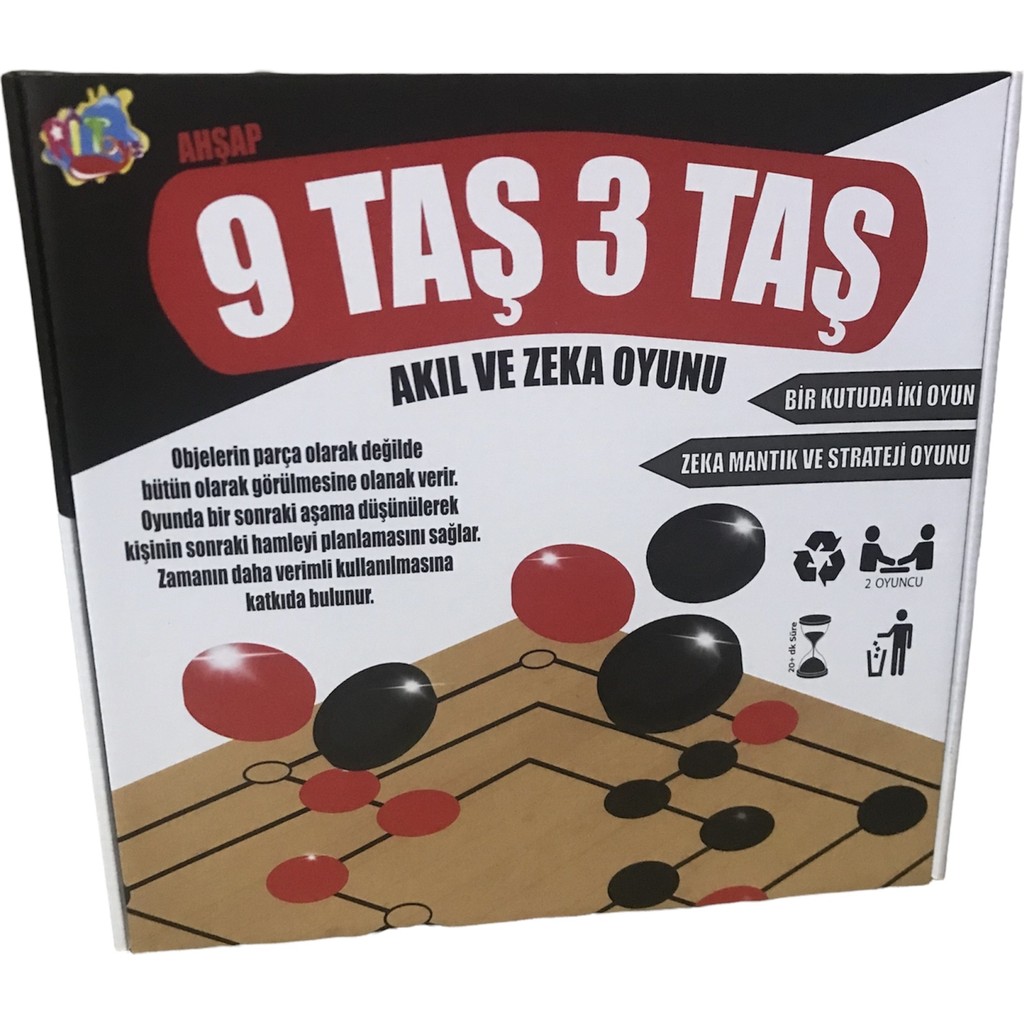 Ahşap 9 Taş 3 Taş Akıl Zeka ve Strateji Oyunu Diğer Fiyatı