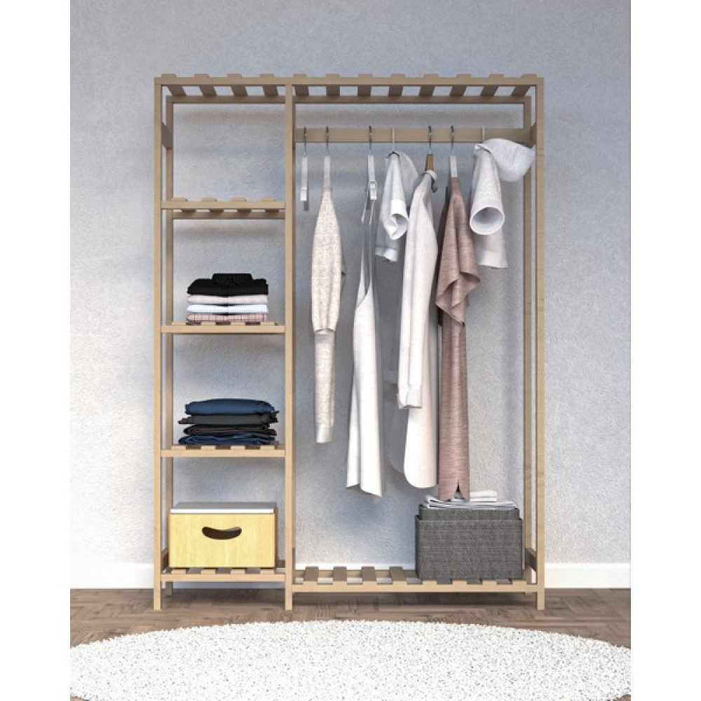 Ahşap Açık Dolap, Masif Ahşap Gardırop, Açık Dolap (100X30X140) Gardrop & Dolap Fiyatı