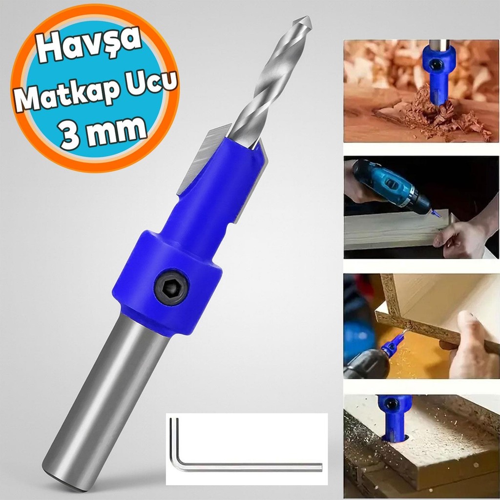 Ahşap Açma Havşa Matkap Ucu 3 mm Havşalı - Renkli Matkaplar Fiyatı
