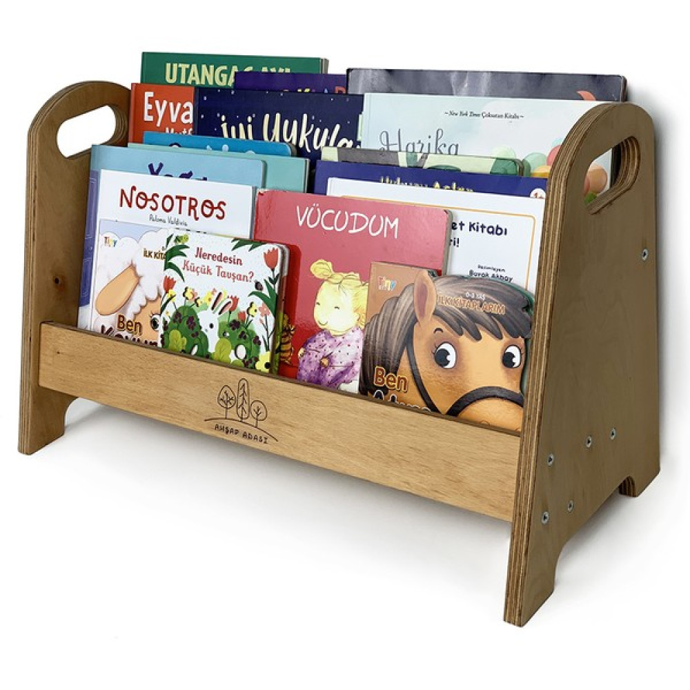 Ahşap Adası Montessori Çocuk Odası Kitaplığı Okul Öncesi Bebek Odası Doğal Ahşap Kitaplık Kitaplık Fiyatı