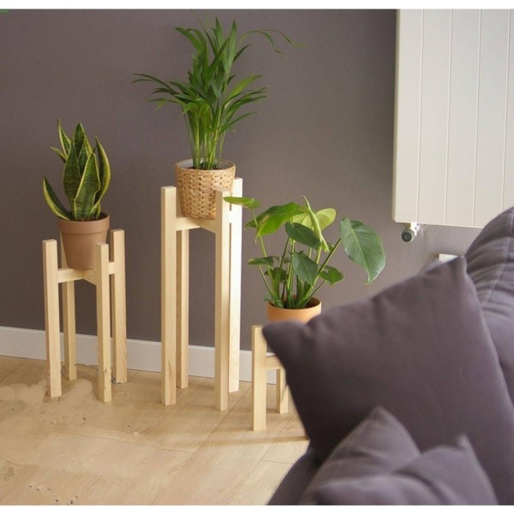 Ahşap Atölye Dembey Saksı Standı 3lü Set Ahşap Çiçek Standı Saksılık Bahçe Çiçek Rafı 30 cm Saksı ve Aksesuarları Fiyatı