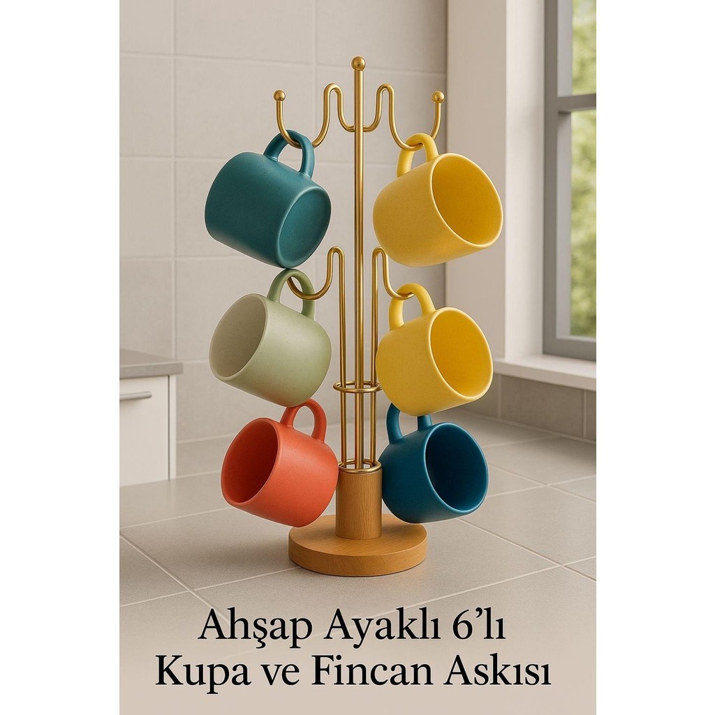 Ahşap Ayaklı Metal Gold Kupa ve Fincan Askısı - yok Fincan / Bardak / Kahve Takımı Fiyatı
