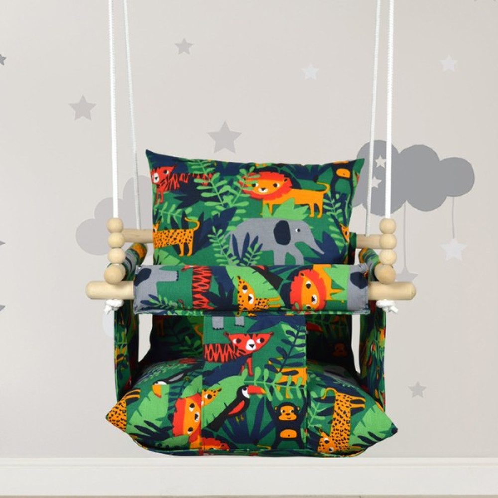Ahşap Çift Yastıklı Ev Tipi Bebek Salıncak, Bebek Hamak Beşik, Ev Salıncağı, Çingene Salıncağı - Comfort Jungle Bebek Oyuncakları Fiyatı