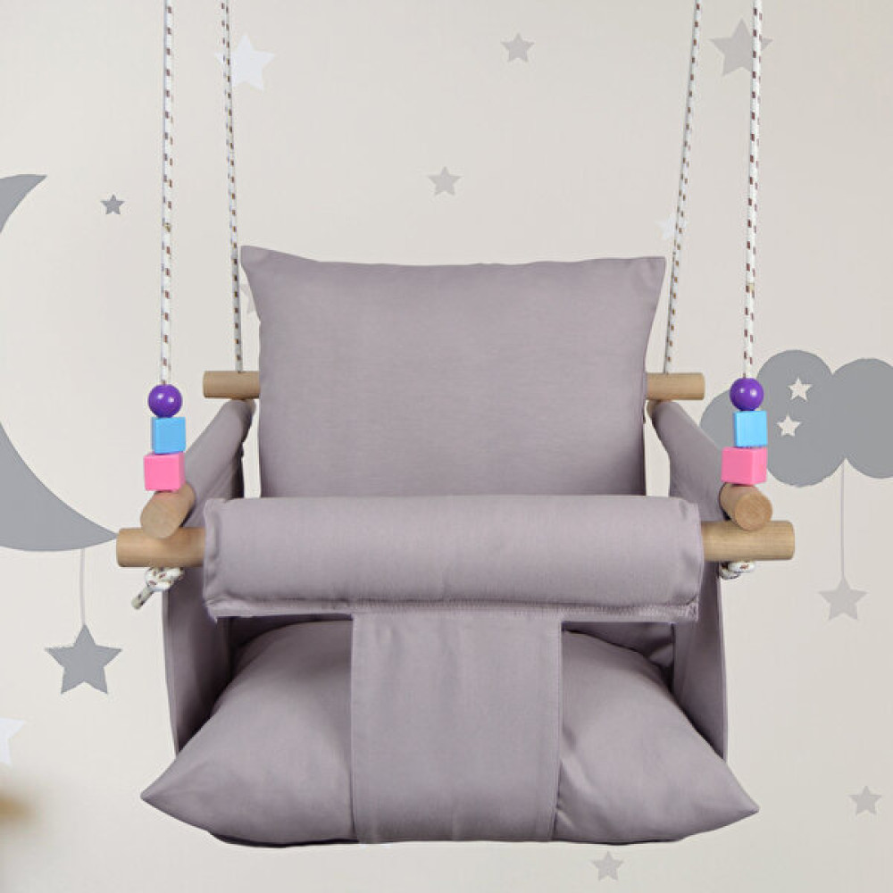 Ahşap Çift Yastıklı Ev Tipi Bebek Salıncak, Bebek Hamak Beşik, Ev Salıncağı, Çingene Salıncağı - Comfort Lila Bebek Oyuncakları Fiyatı