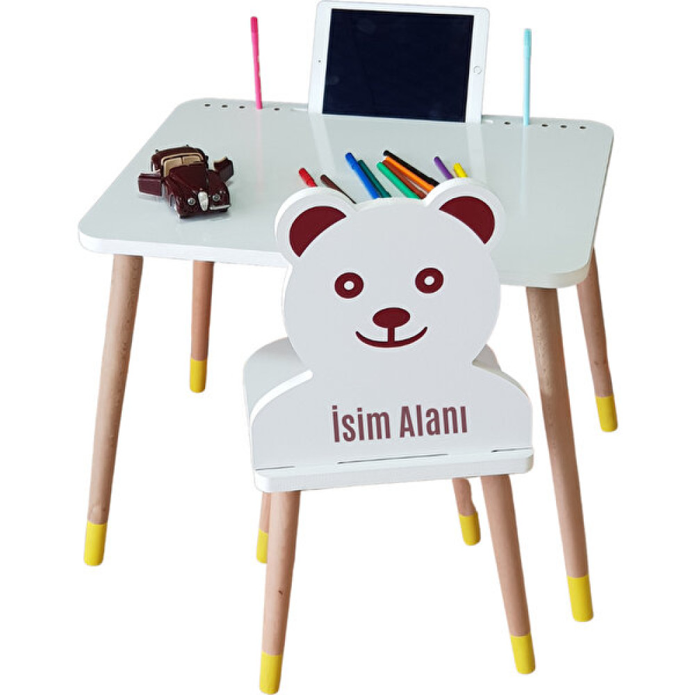 Ahşap Çocuk Oyun ve Aktivite Masa Sandalye Takımı - Beyaz Masa - Sandalye & Tabure Fiyatı