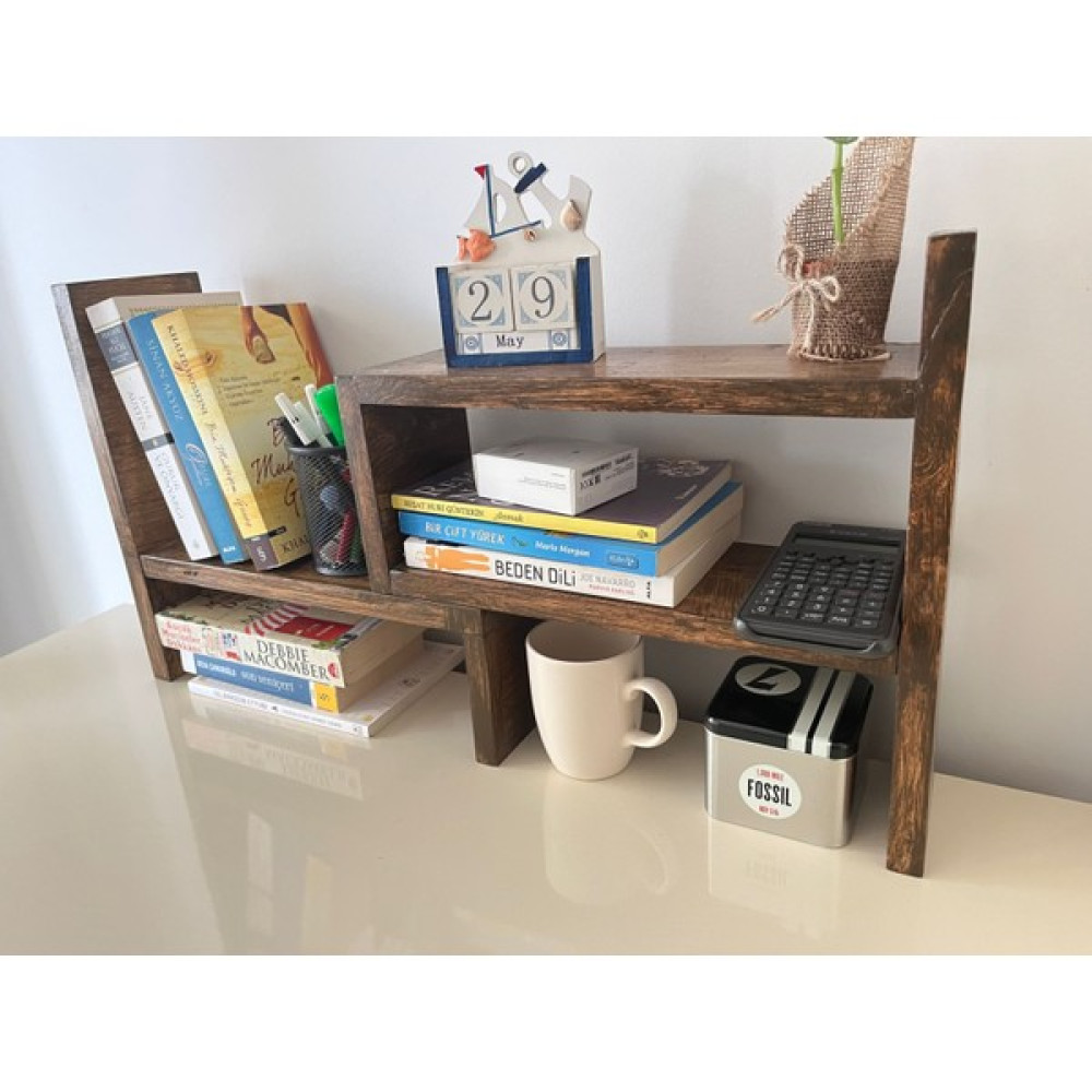 Ahşap Dekoratif Kitaplık Handmade - Kahverengi Kitaplık Fiyatı