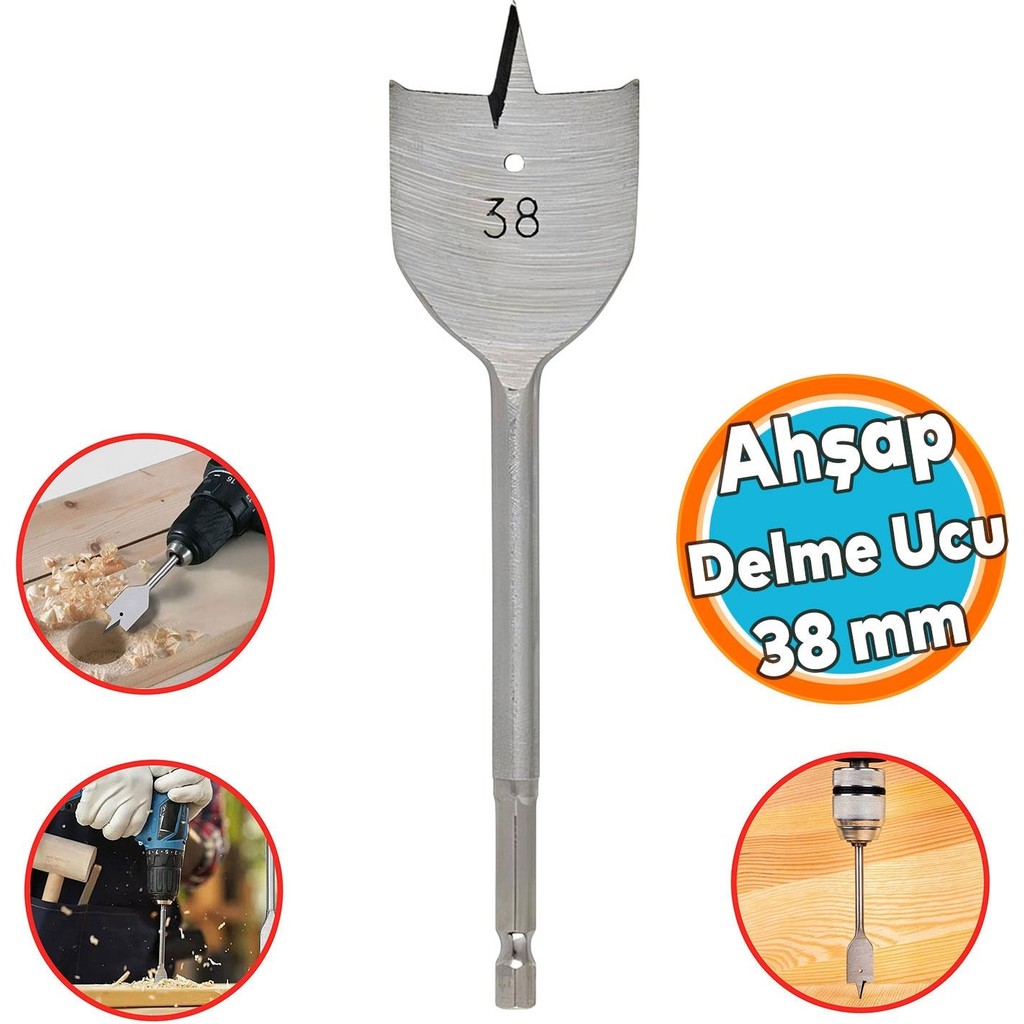 Ahşap Delme Ucu Matkap Ucu Tahta Sunta Plastik Alçıpan Delme Ucu Bits Yaprak Uç 38 mm - 1 - Gri Matkaplar Fiyatı