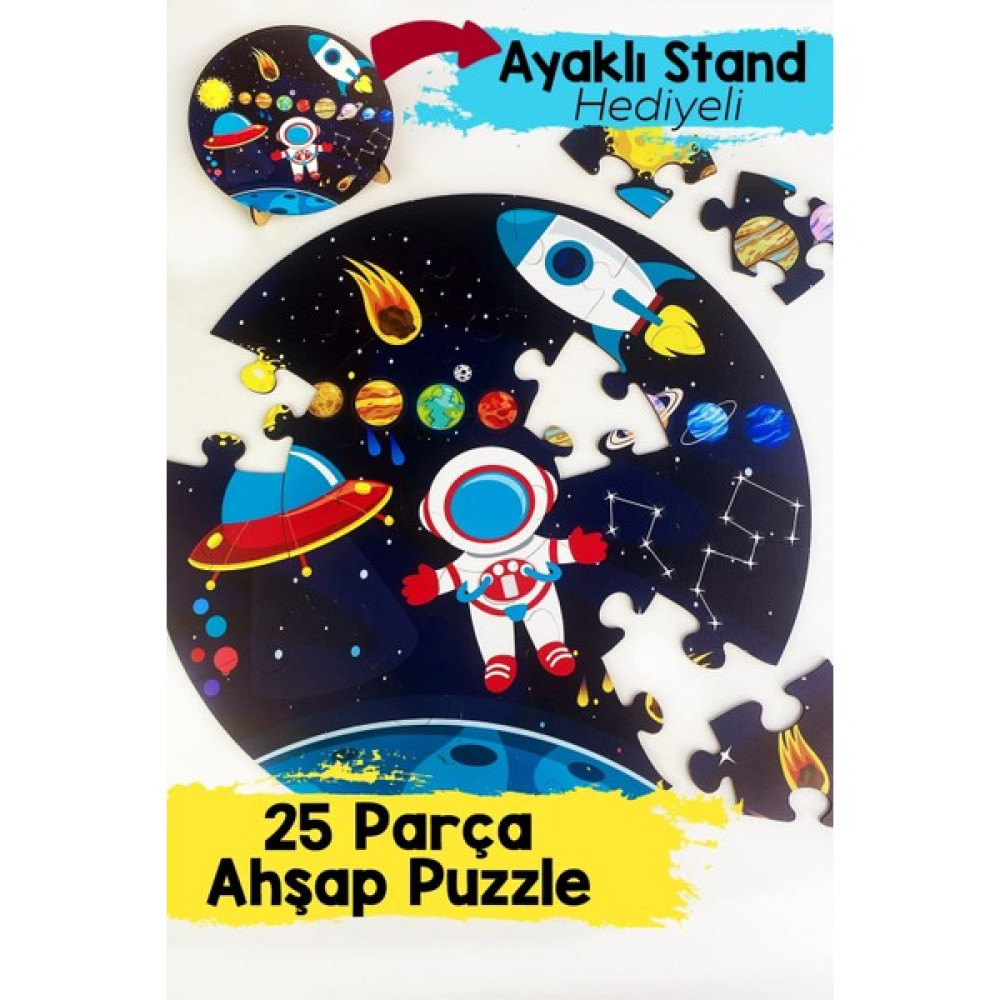 Ahşap Gezegen Puzzle 42CM, Mega Boy Renkli Uzay Bebek, Çocuk ve Okul Öncesi Için Puzzle Eğitici Oyuncak Fiyatı