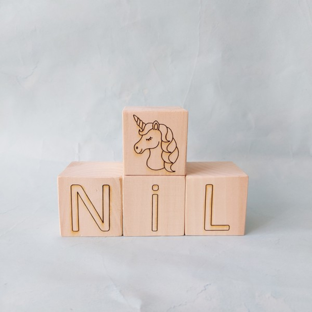 Ahşap Isim Küpü 'nil' ve Unicorn Küp (4 Adet Küp) Bebek Oyuncakları Fiyatı