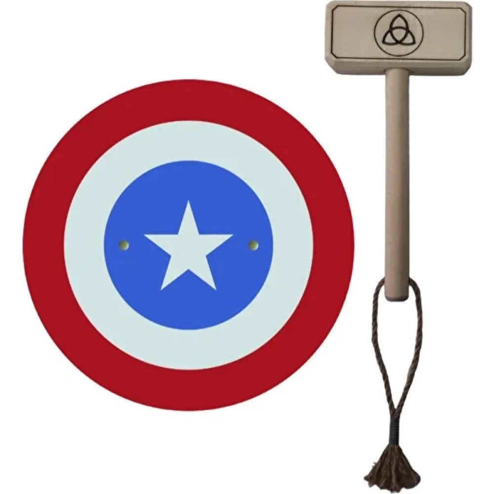 Ahşap Kaptan Amerika Kalkanı ve Ahşap Thor Çekici Bebek Oyuncakları Fiyatı