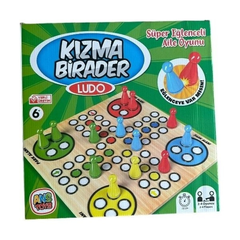 Ahşap Kızma Birader Kutu Oyunu Ludo Kızma Birader (33X33) Oyun Takımları Fiyatı