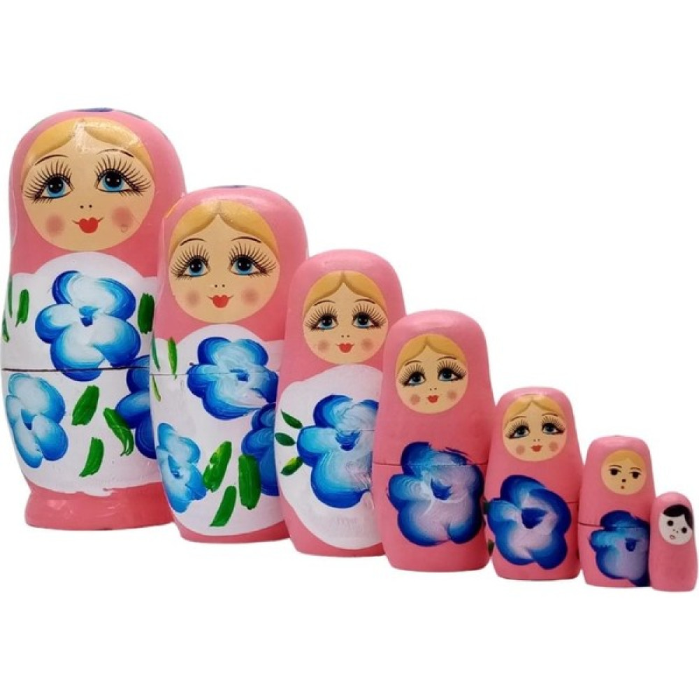 Ahşap Matruşka Bebek Yedili Set Pembe Eğitici Oyuncak Fiyatı