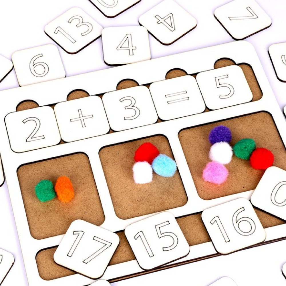 Ahşap Oyuncak Odası Montessori Ahşap Matematik Sayma Tepsisi Sayı Bulmacası, Toplama, Çıkarma Bebek Oyuncakları Fiyatı