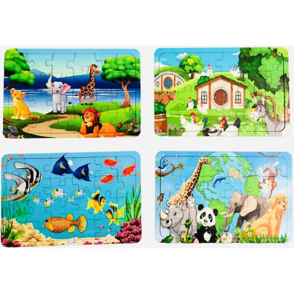 Ahşap Puzzle 24 Parçalı 4 Adet Puzzle Eğitici Oyuncak Fiyatı